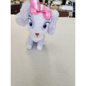 Disney Minnie Mouse Lavender Puppy Dog Plush Bow‎ Stuffed Animal Toy
